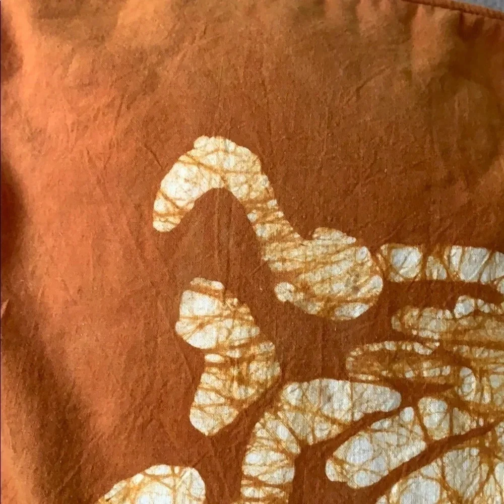 Orange Print Cotton Pillow Cover 18x18 New